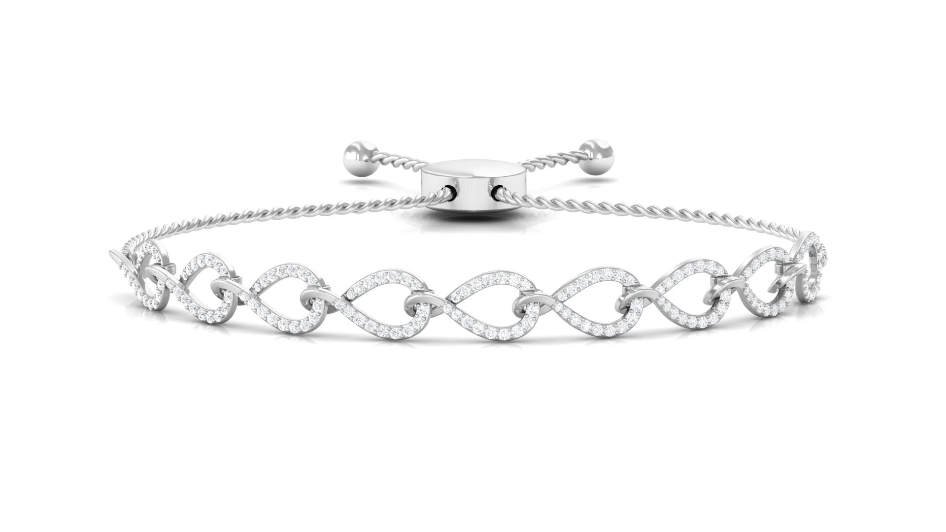 1 CT Zircon Minimal Infinity Bolo Bracelet