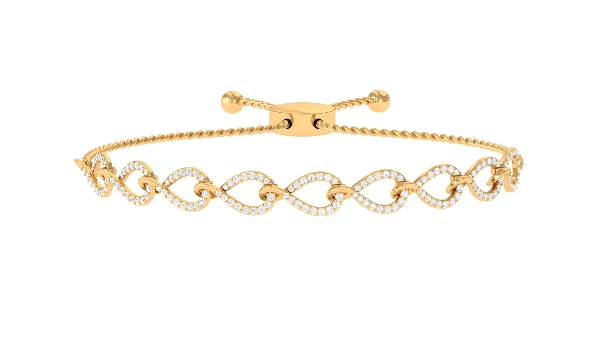 1 CT Zircon Minimal Infinity Bolo Bracelet