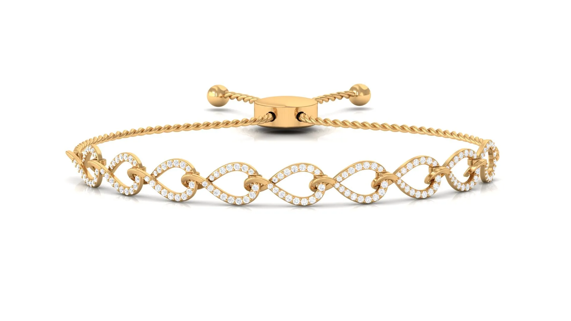 1 CT Zircon Minimal Infinity Bolo Bracelet