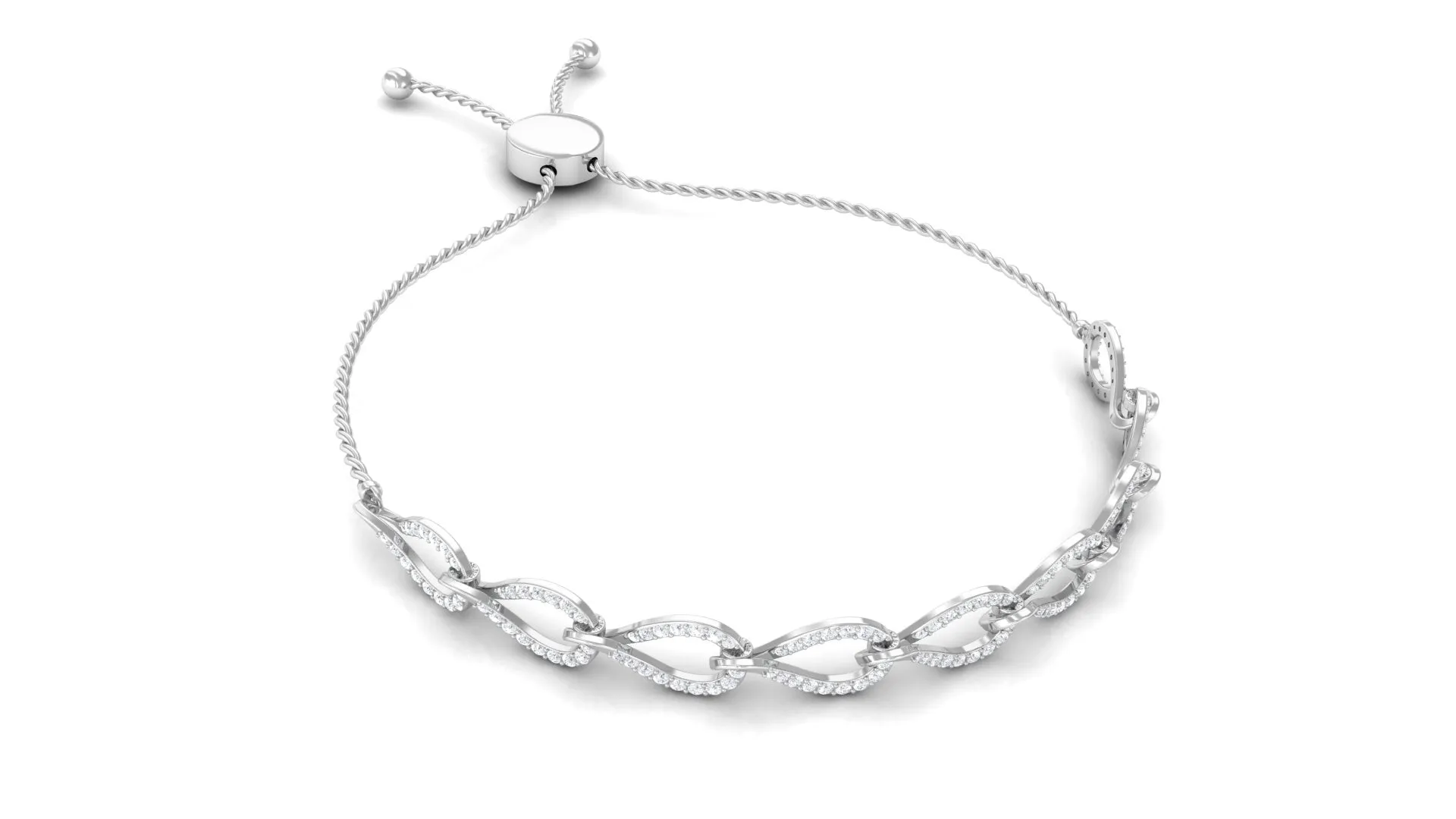 1 CT Zircon Minimal Infinity Bolo Bracelet