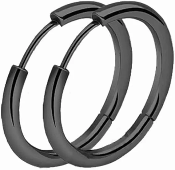 10mm 12mm 14mm 16mm Hypoallergenic Earrings Hoop Cartilage Hinged Sleeper Earrings 316L Surgical Stainless Steel Huggie Hoop Earrings For Men Women