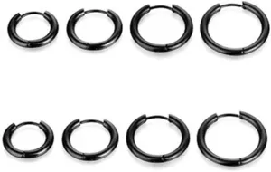 10mm 12mm 14mm 16mm Hypoallergenic Earrings Hoop Cartilage Hinged Sleeper Earrings 316L Surgical Stainless Steel Huggie Hoop Earrings For Men Women