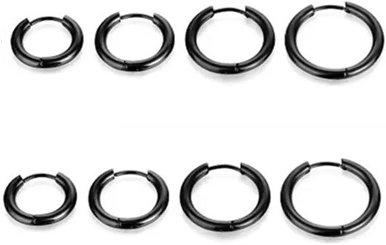 10mm 12mm 14mm 16mm Hypoallergenic Earrings Hoop Cartilage Hinged Sleeper Earrings 316L Surgical Stainless Steel Huggie Hoop Earrings For Men Women