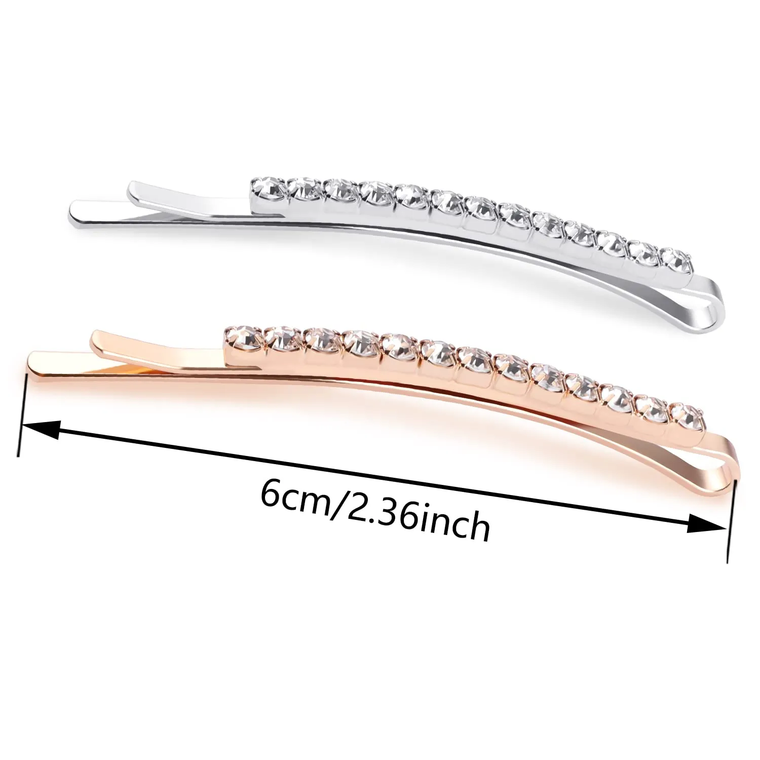 12 Pieces Rhinestone Bobby Pins, Silver and Gold Metal Hair Diamond Bobby Pins Clips Crystal Hair Pin for Lady Women Girls