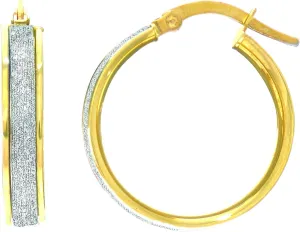 14k Gold Glitter Hoop Earrings, Diameter 20mm