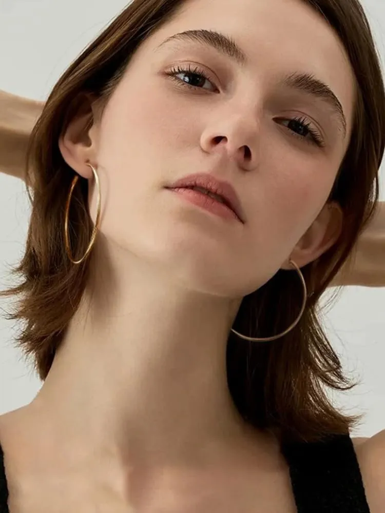 14K Gold Hoop Earrings for Women 14K Gold Earrings Classic Shiny Gold Earring for Women 20/30/40/50mm