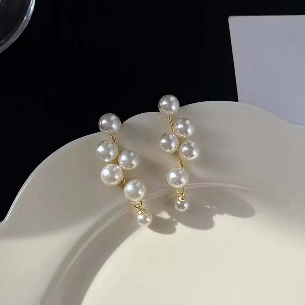 14K Gold Plated Long Pearl Earrings for Women White Pearl Drop Dangle Earring Hypoallergenic Elegant Wedding Pearl Tassel Earrings for Bridal