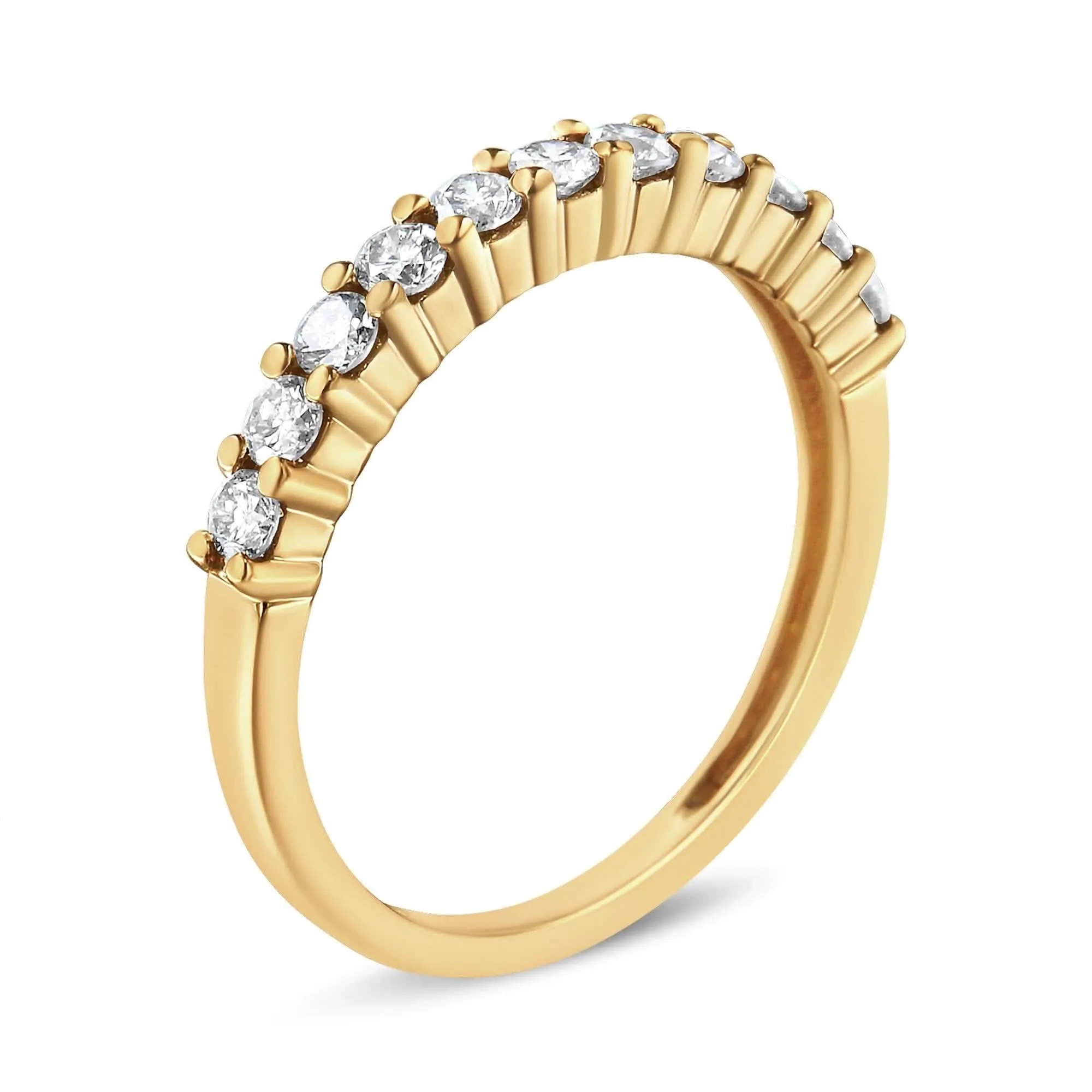 14K Gold-Plated Sterling Silver Diamond Prong Set Ring with Timeless Elegance