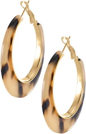 1Pair Vintage Geometric Hoop Earrings for Women Retro Tortoise Shell Design Lightweight Comfortable Ear Jewelry for Teen for Everyday Special Occasions