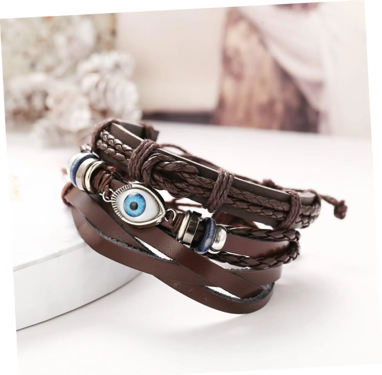 2 Pcs Woman Leather Bracelet Leather Wrist Valentines Plushie Womens Bangles Bracelets Stackable Stretch
