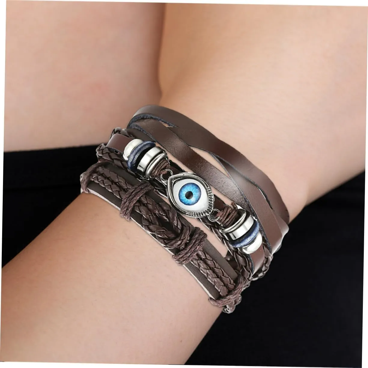 2 Pcs Woman Leather Bracelet Leather Wrist Valentines Plushie Womens Bangles Bracelets Stackable Stretch