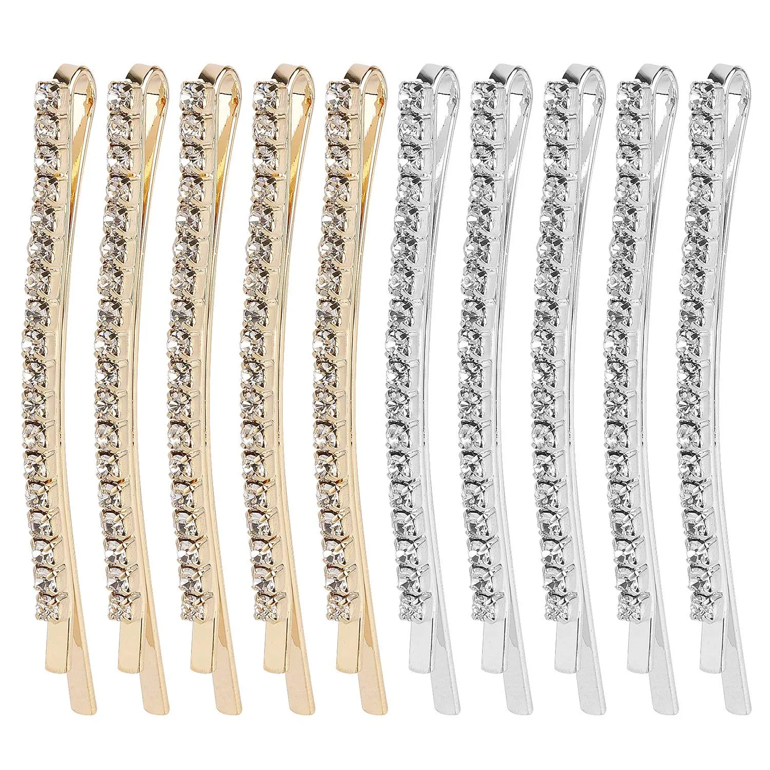 20 Pieces Rhinestone Bobby Pins Crystal Hair Clips Gold and Silver Diamond Hair Pin Sparkling Hair Barettes Sytling Decorative Accessories for Women and Girls