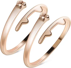 2Pcs Cute Paw Ring for Adjustable Statement Jewelry for Birthdays Valentines and Weddings Teen Animal Themed Accessory