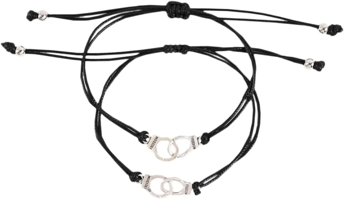 2pcs Personalized Bracelet Hand Personalized Bracelet Adjustable Braided Woven Chain Jewelry Woman Woven Wrist Chian Leather Wrist Chian Black