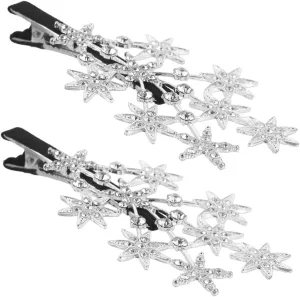 2pcs Star Hairpins for Women Elegant Glitter Barrettes Chic Decorative Clips for Vintage Styling Accessories for Everyday and Special Occasions for Updos and Bangs