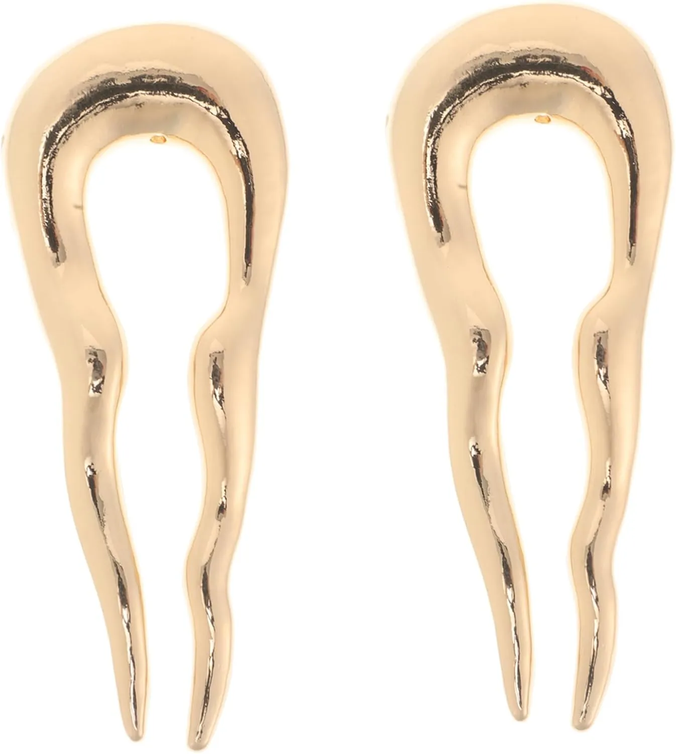 2pcs U Shaped Hair Pins Elegant Wavy Hair Forks for Stylish Updos Bun Holders and Chignons for Women