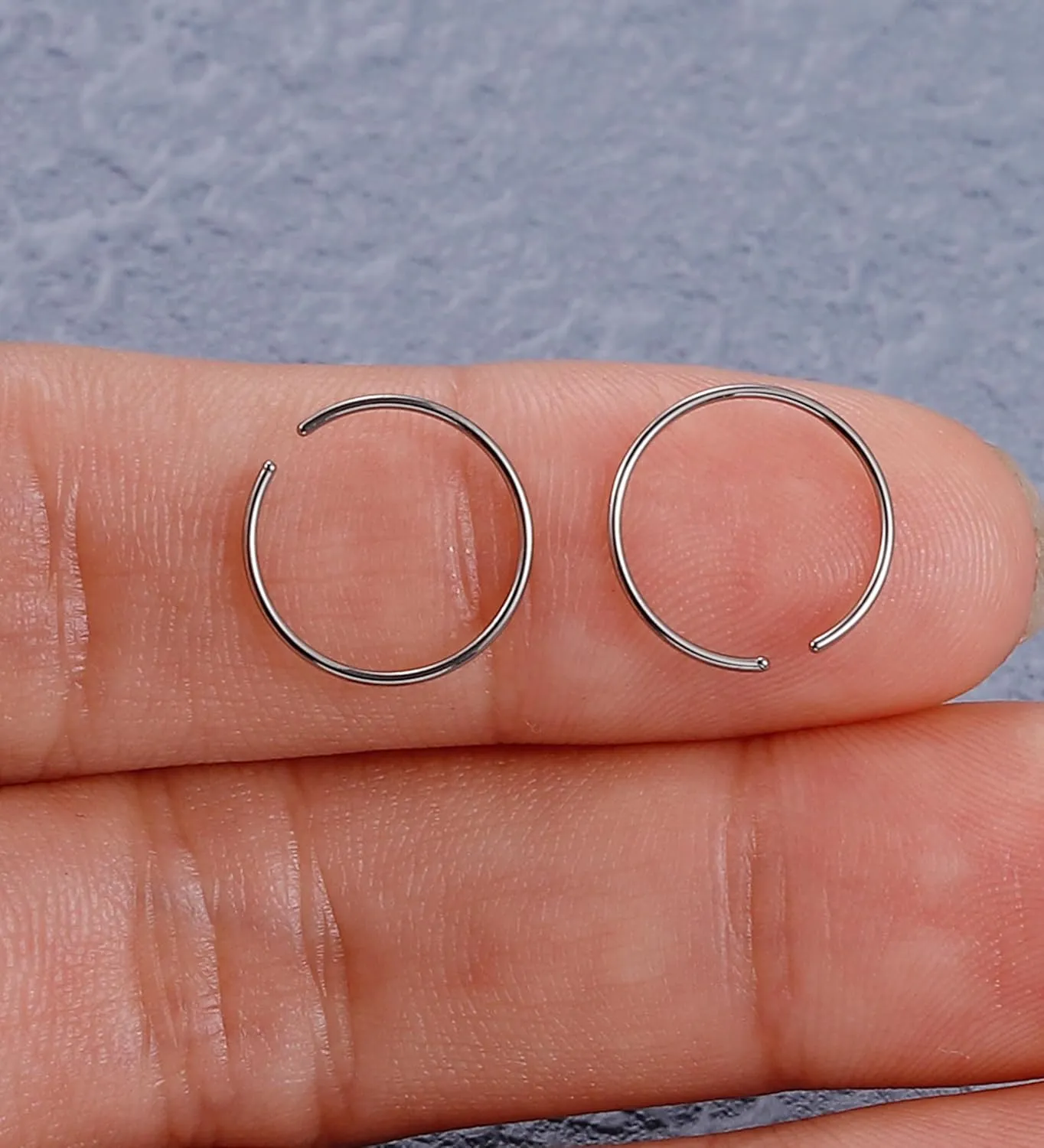 3 Pairs 14k Gold Plated Small Hoop Earrings Set for Women G23 Titanium Hypoallergenic Cartilage Nose Septum Helix Tragus Rings Multiple Piercing Jewelry 7mm 8mm 10mm Silver 22G
