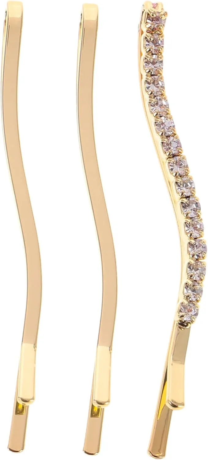 3pcs Rhinestone Hair Clips Elegant Hair Jewelry Accessories for Women Cute Bobby Pins with Sparkling Rhinestones Secure and Comfortable Design