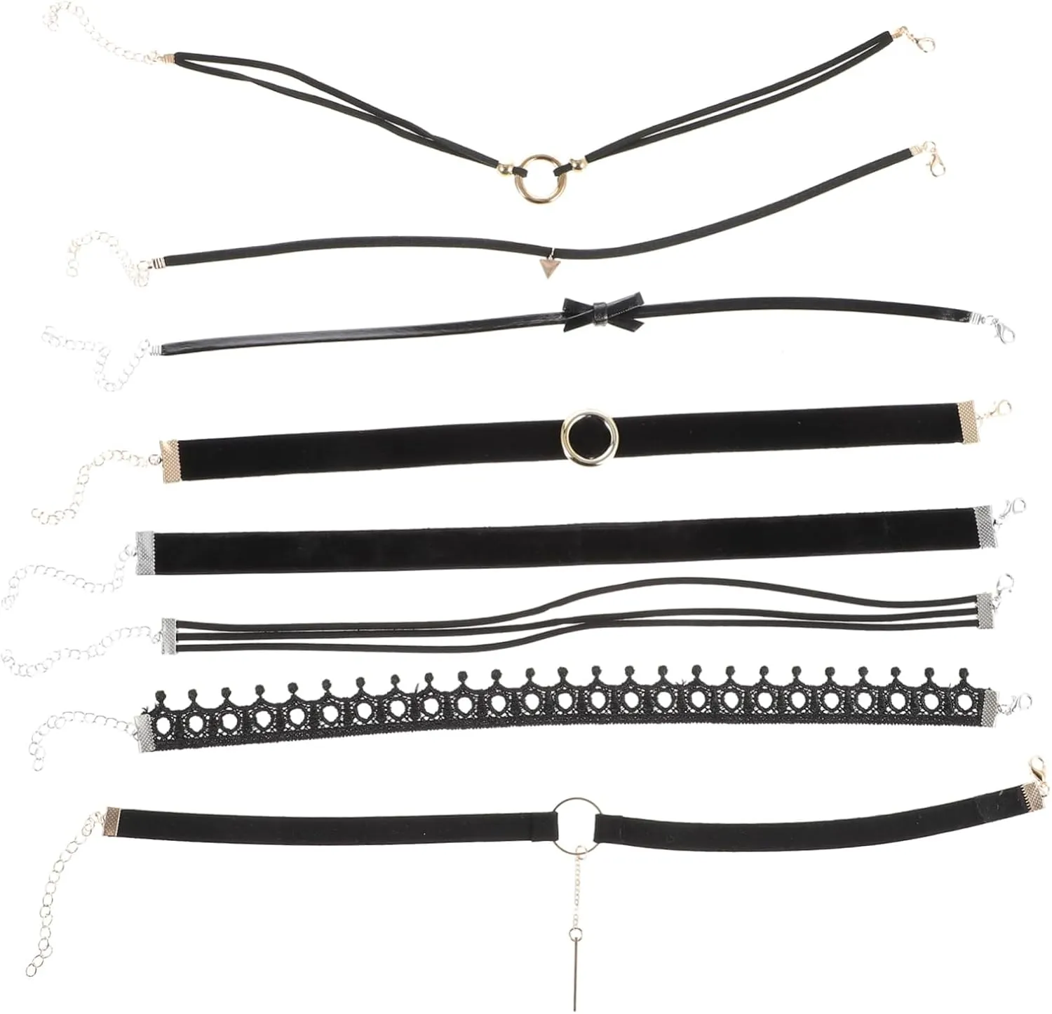 8pcs Lace Choker Necklace for Women Girls Stylish Gothic Collar Accessory for Daily Wear Parties Unique Design Highlights Collarbone Beauty