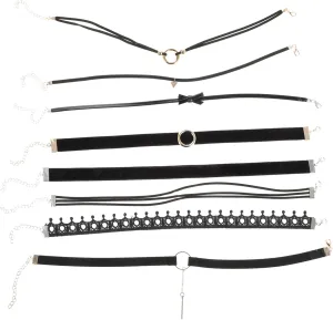 8pcs Lace Choker Necklace for Women Girls Stylish Gothic Collar Accessory for Daily Wear Parties Unique Design Highlights Collarbone Beauty