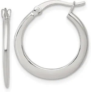 925 Sterling Silver Polished 20.0mm Tapered Round Hoop Earrings 21.25x20mm Wide 1.5mm Thick-Hoop Earring for Women