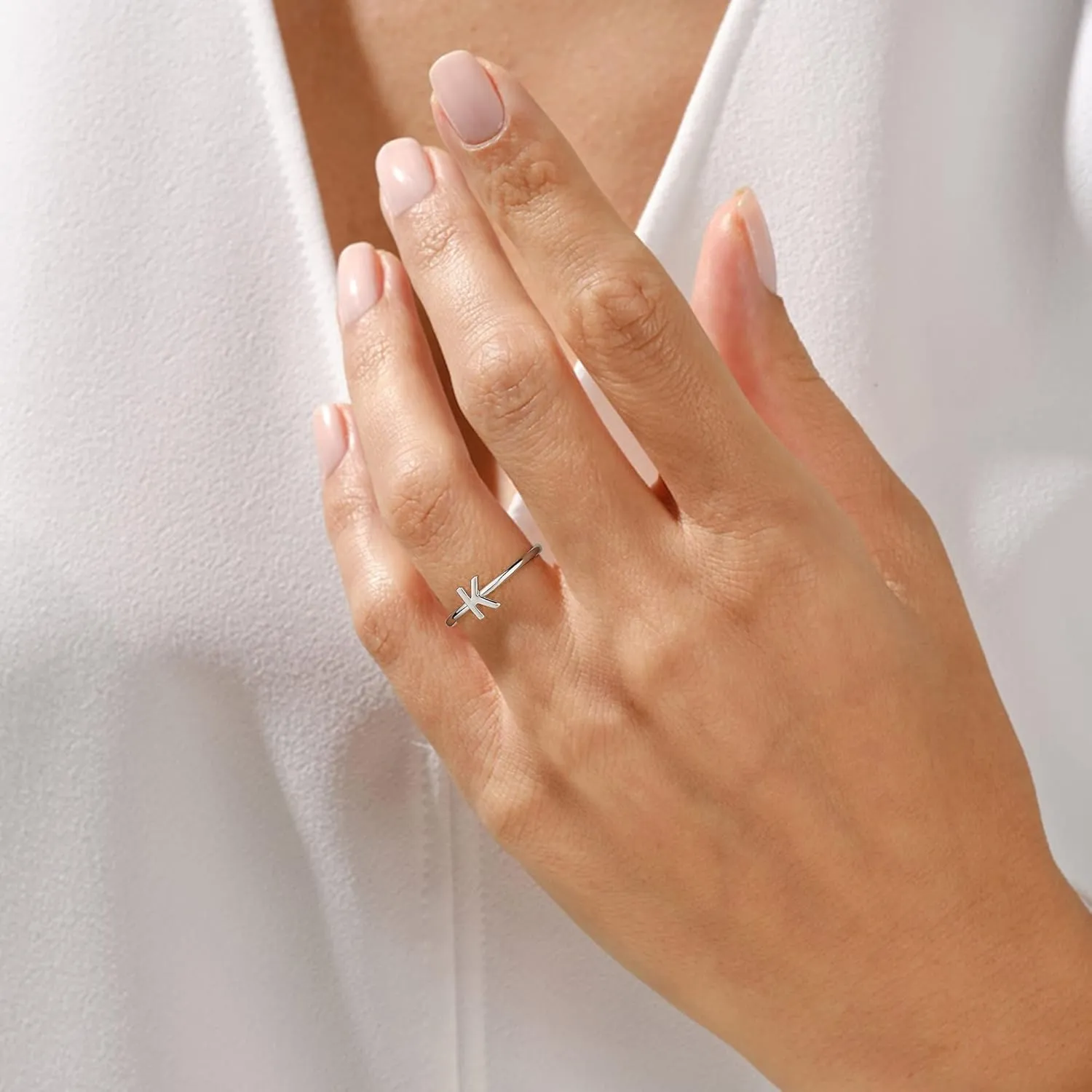 925 Sterling Silver Rings - Adjustable Initial & Stackable Cute Rings for Women - Jewelry Gifts
