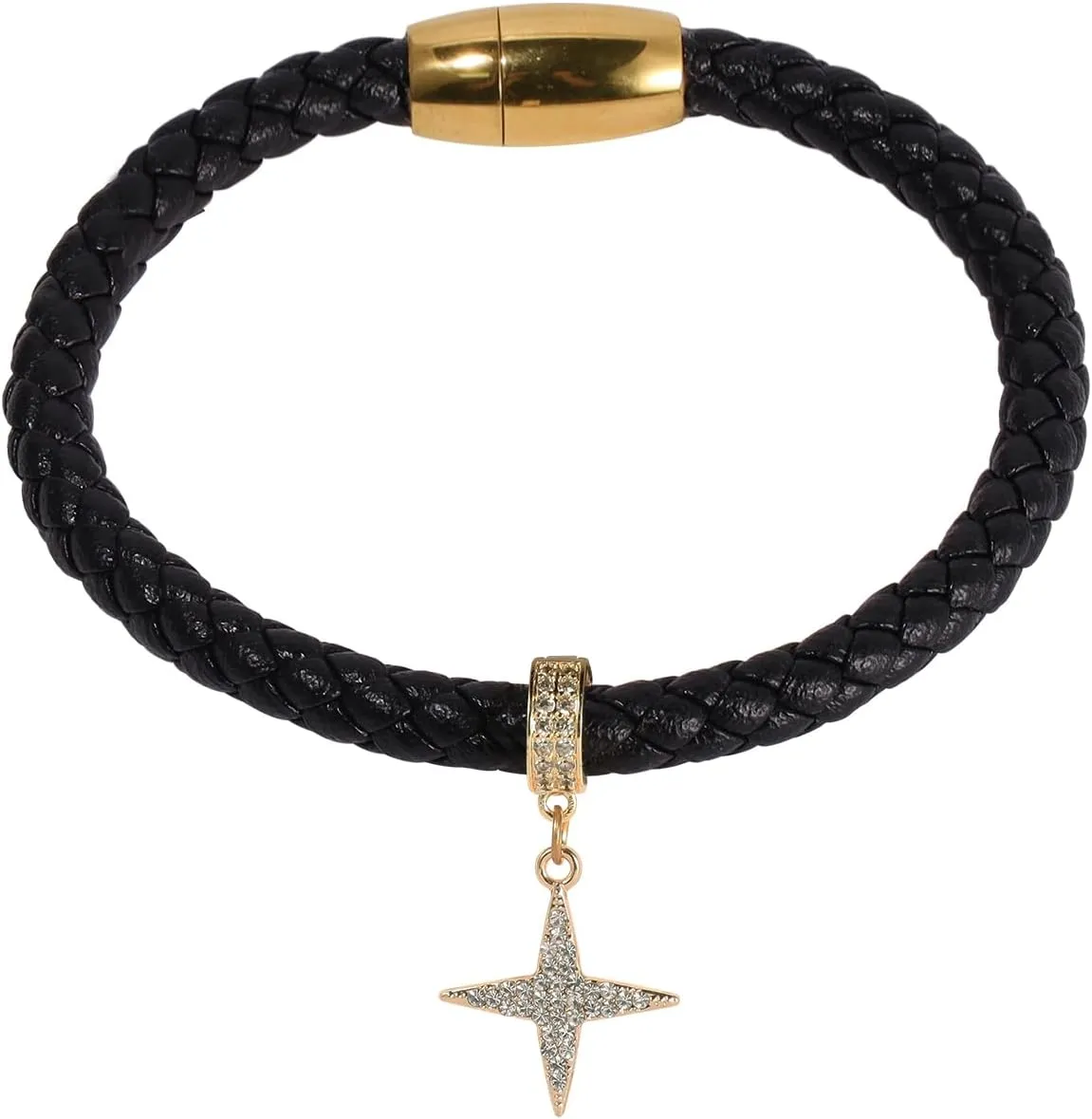 Adjustable Wire Bracelet Handmade Braided Leather Bracelet Gift for Women Men