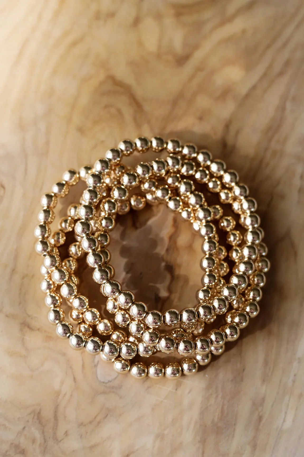 Amelia Gold Bead Bracelet Set