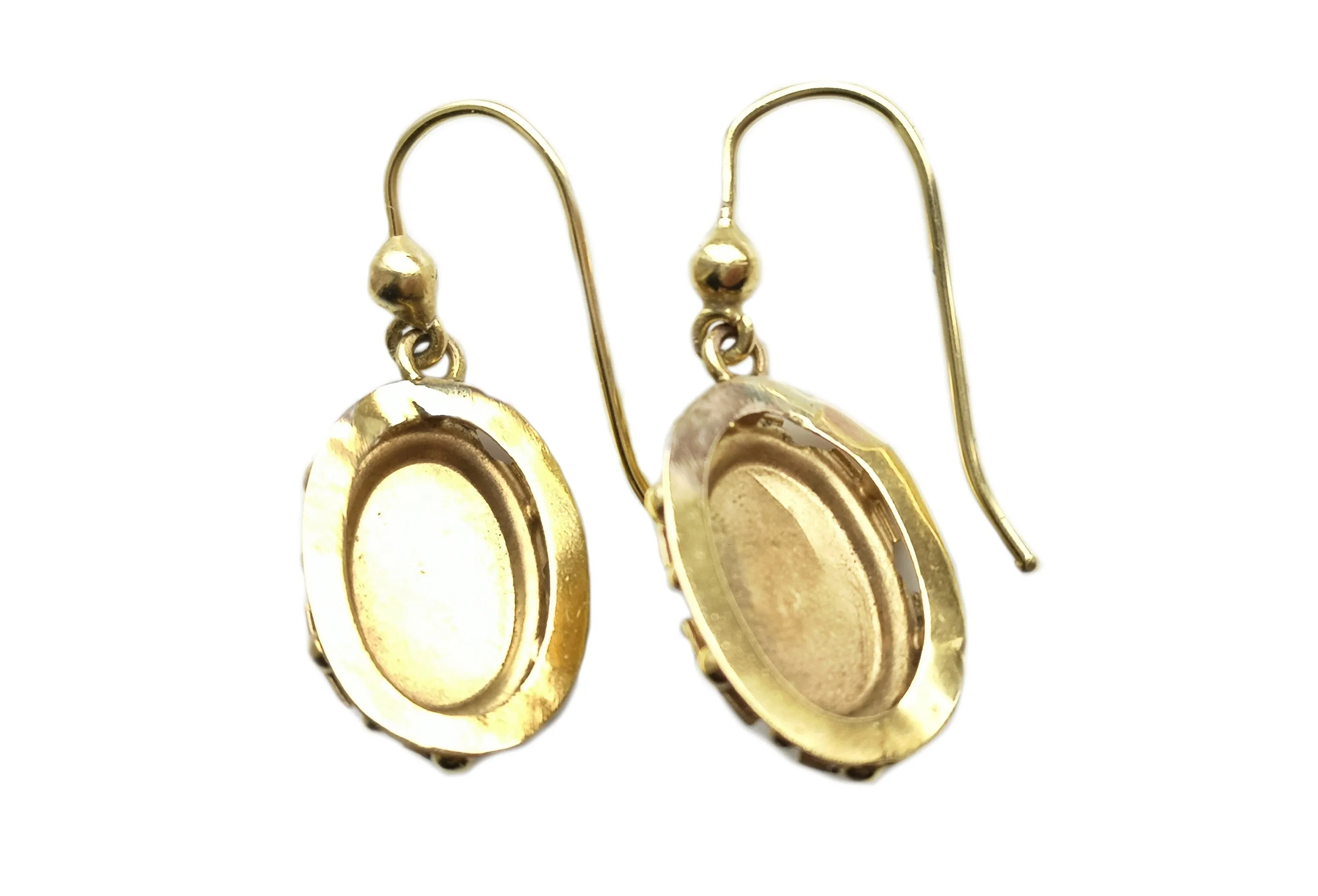 Antique Etruscan Revival Victorian Rose Cut Diamond Earrings