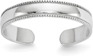 Avariah Solid 14K White Gold Milgrain Adjustable Toe Ring