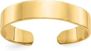 Avariah Solid 14K Yellow Gold Adjustable Polished Band Toe Ring
