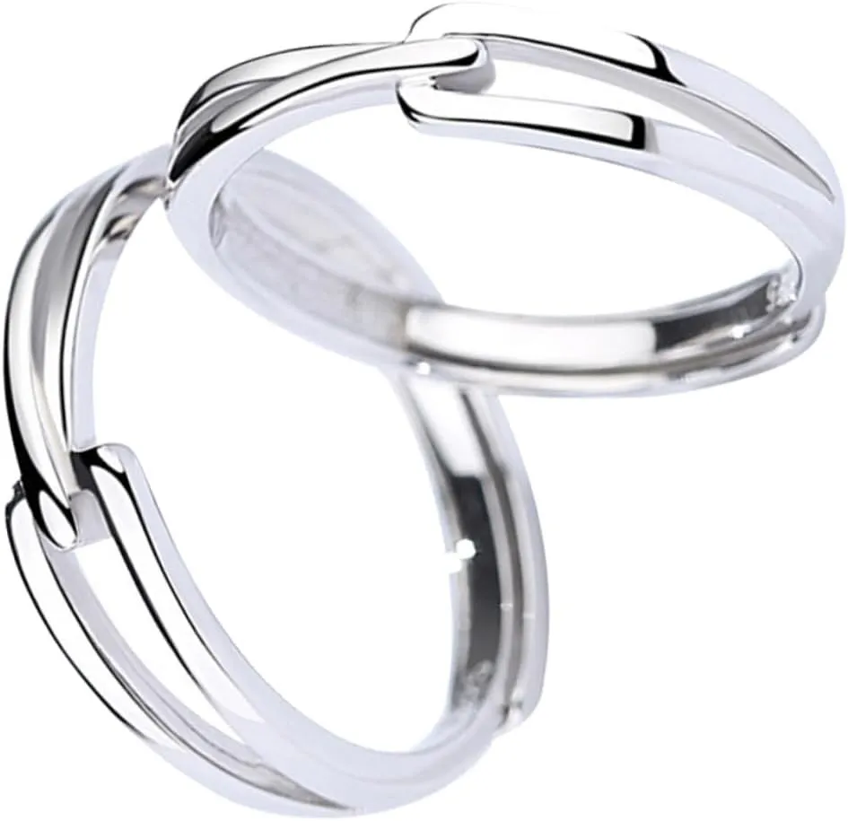BESPORTBLE Valentine's Day Couple Rings Full Finger Rings Set Fashionable Elegant for Women