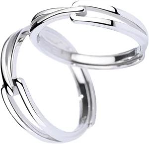 BESPORTBLE Valentine's Day Couple Rings Full Finger Rings Set Fashionable Elegant for Women