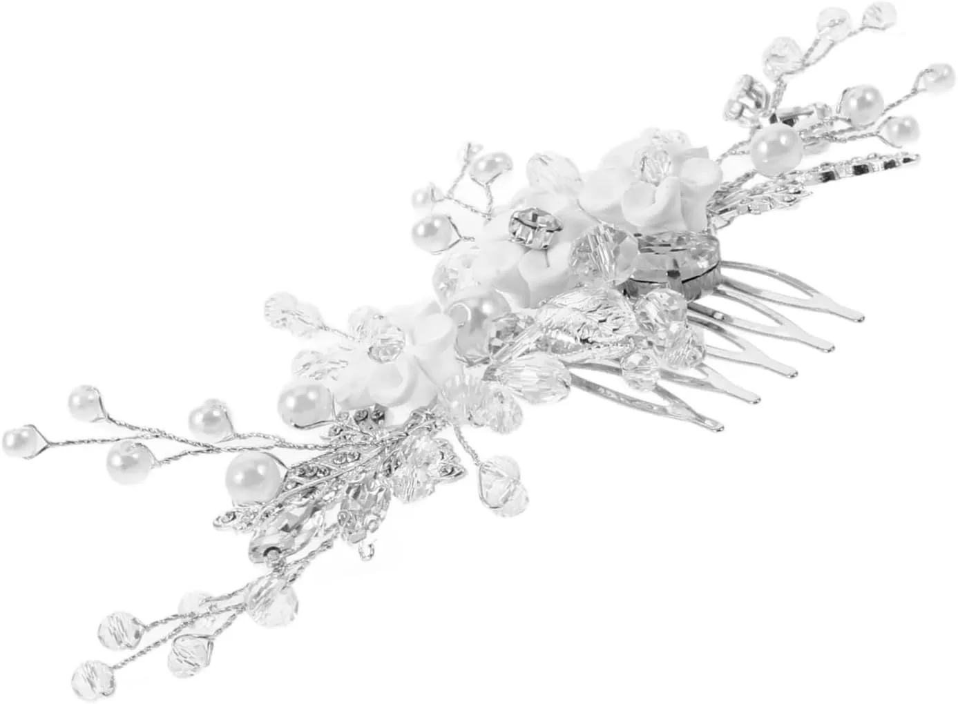 Boho Bridal Side Hair Comb with Flower and Beads Unique Floral Headpiece for Weddings and Special Occasions Elegant Hair Accessories for Brides
