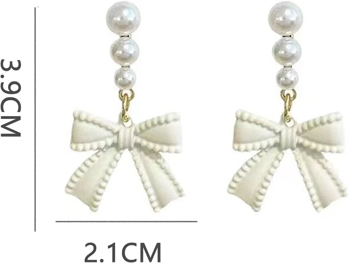 Bow Earrings for Women Pearl Stud Earrings Black Pearl Bow Dangle Drop Earring Trendy Flocking Tassel Jewelry Gifts for Women