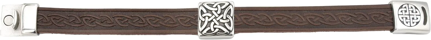 Briomhar Irish Leather Celtic Knot Bracelet - Irish Jewelry Made in Ireland