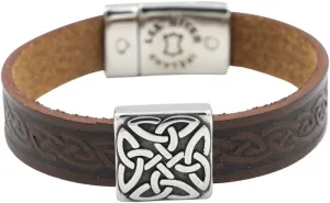 Briomhar Irish Leather Celtic Knot Bracelet - Irish Jewelry Made in Ireland