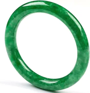 Burmese Green Jade Bangle Bracelet for Women Emerald Jadeite Bangle Gift for Mother (Color : 13mm, Size : 64mm)