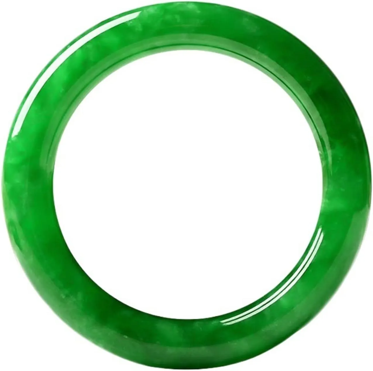 Burmese Jade Bangle Bracelet for Women Genuine Green Floating Flower Jadeite Bangles Gift for Mother (Size : 62mm)