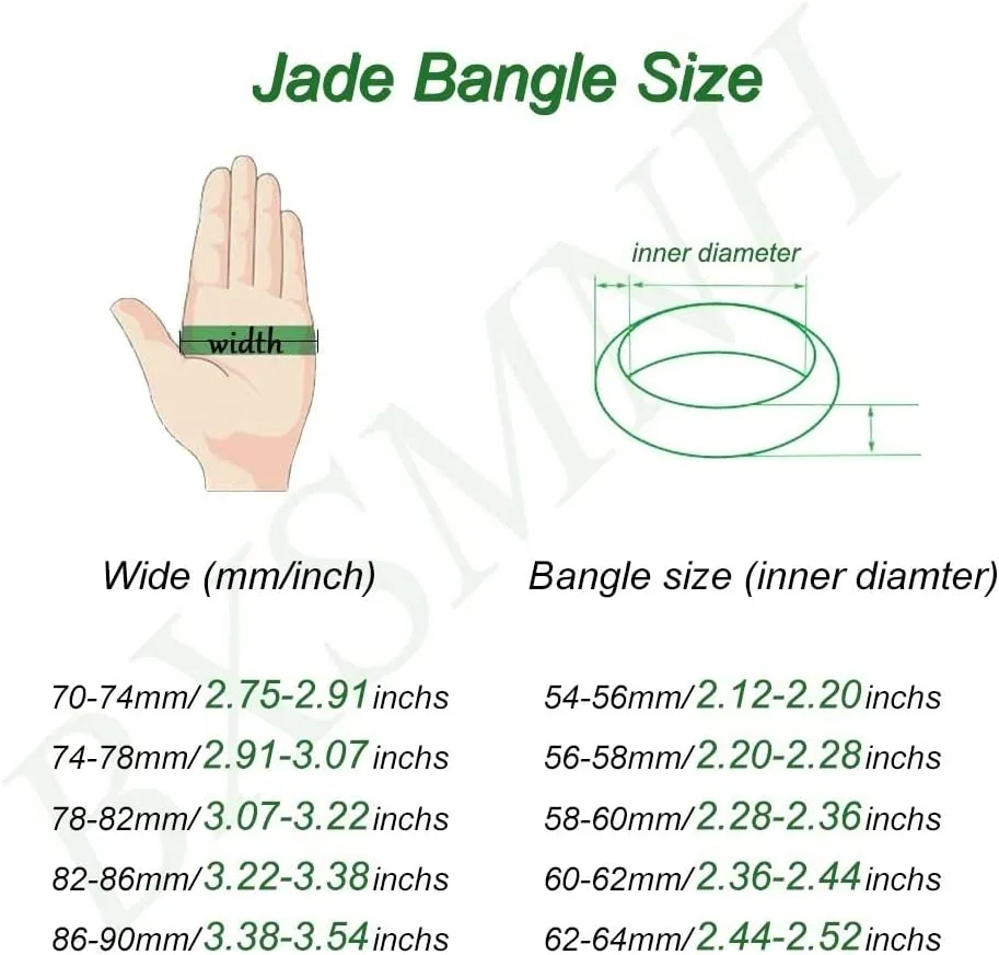Burmese Jade Bangle Bracelet for Women Genuine Green Jadeite Bangles Chinese Elegant Jewelry with Certificate (Size : 64mm)