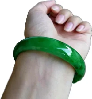 Burmese Jade Bangle Bracelet for Women Genuine Green Jadeite Bangles Chinese Elegant Jewelry with Certificate (Size : 64mm)