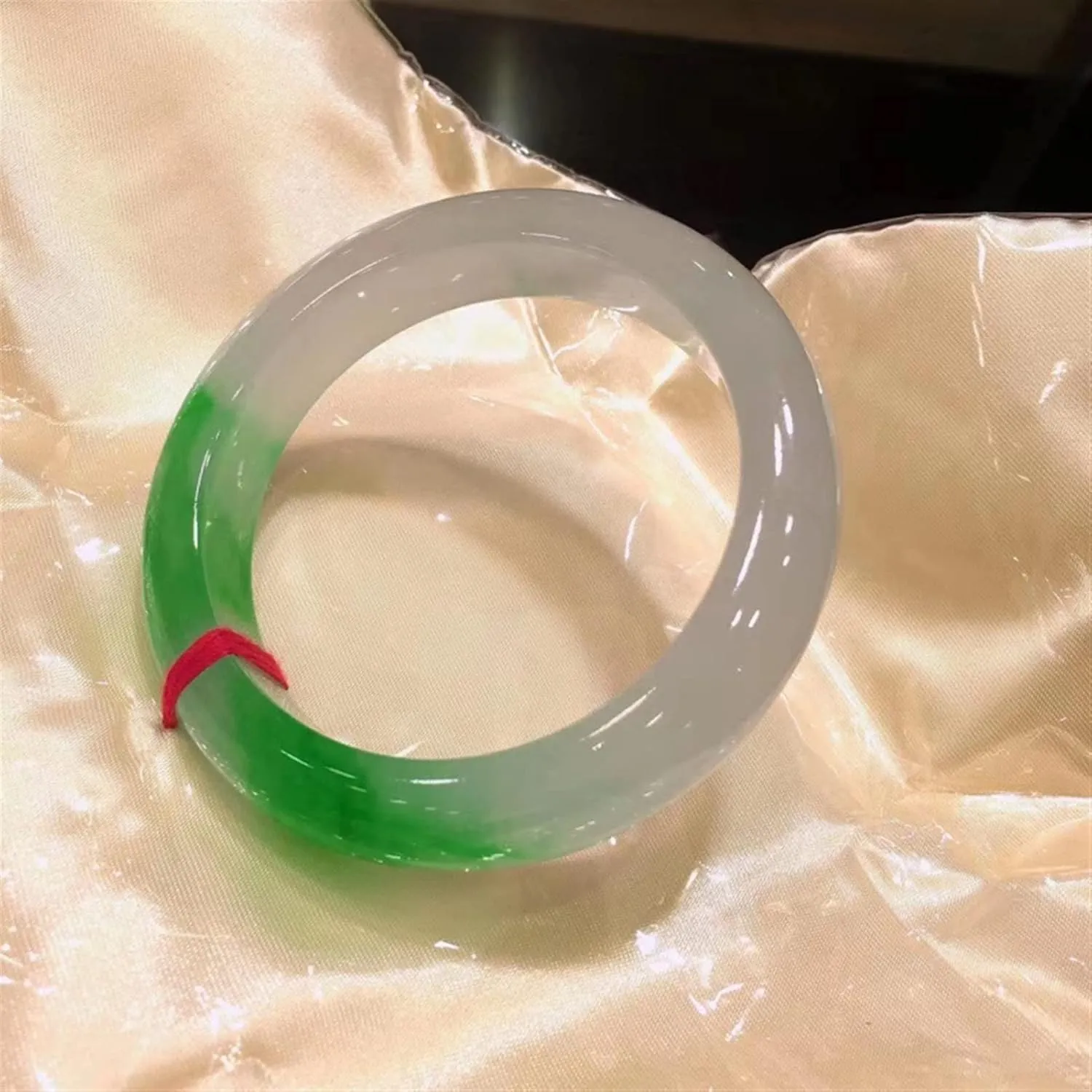 Burmese Jade Bangle Bracelet for Women Natural Genuine Ice Floating Flower Jadeite Bangles Jewelry Gift for Mother (Color : 64mm)