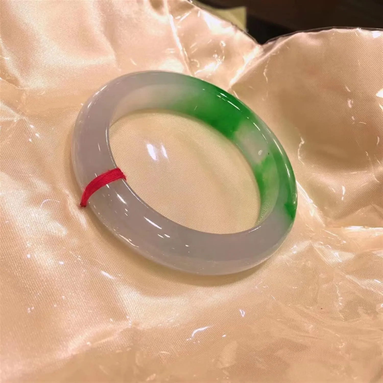 Burmese Jade Bangle Bracelet for Women Natural Genuine Ice Floating Flower Jadeite Bangles Jewelry Gift for Mother (Color : 64mm)