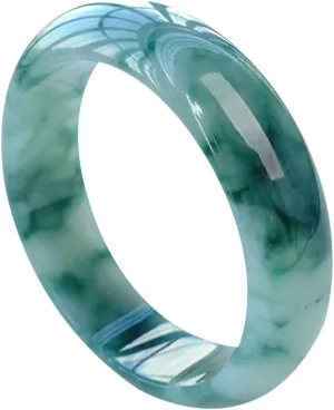 Burmese Jade Bracelet for Women Natural Genuine Green Floating Flowers Jadeite Bangle Jewelry with Certificate (Size : 58mm)