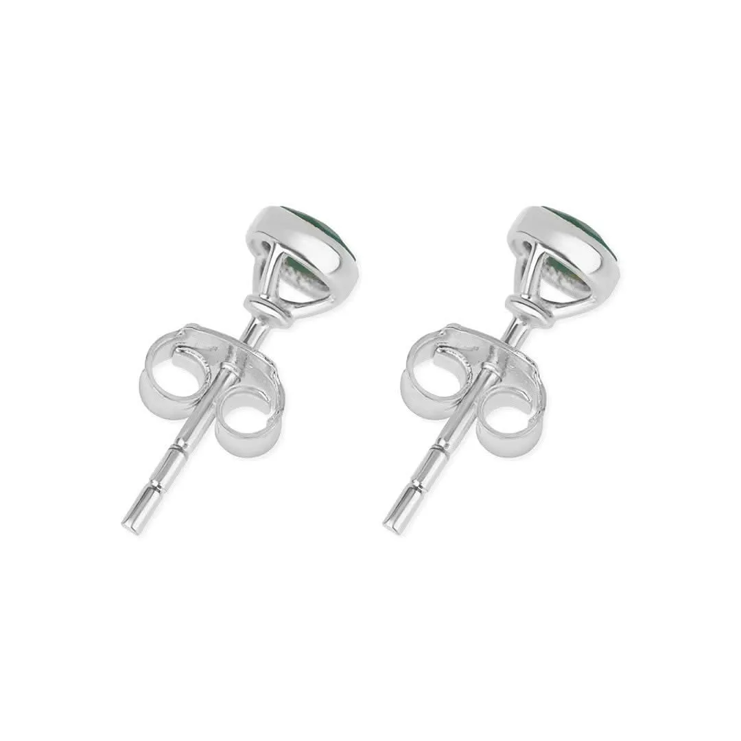 Carnelian Mini Stud Earrings Silver July Birthstone
