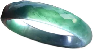 Certified Green A JADE Jadeite Dia Cut Bangle Bracelet 59mm 682371 AS