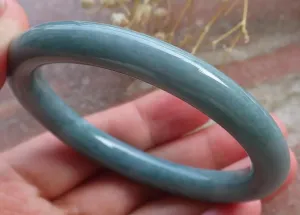 Certified Hand Carved Green Natural Myanmar Burma A JADE Circle Jadeite Bangle Bracelet 54mm 400284