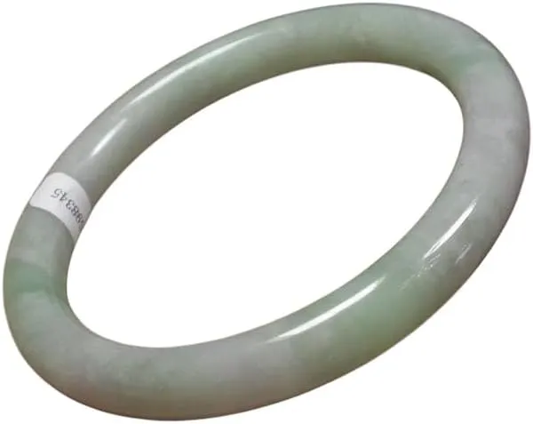 Certified Hand Carved Lavender Green 100% Natural Myanmar Burma A Jade Jadeite Circle Round Bangle Bracelet 61mm 371301