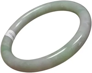 Certified Hand Carved Lavender Green 100% Natural Myanmar Burma A Jade Jadeite Circle Round Bangle Bracelet 61mm 371301