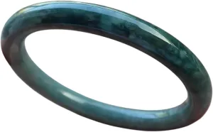 Certified Hand Carved Natural Myanmar Burma A JADE Circle Jadeite Bracelet Bangle 56mm 402301